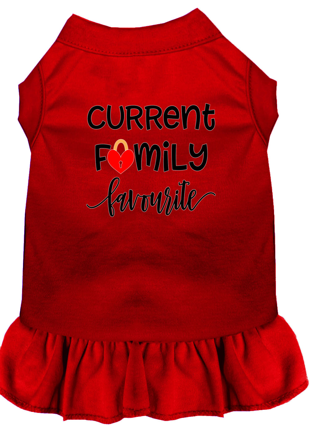 Family Favorite Screen Print Dog Dress Red Sm